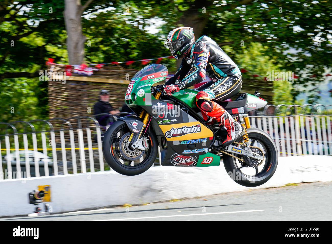 Douglas, Isle Of Man. 19th Jan, 2022. Peter Hickman representing the PHR Performance team on his way to winning the Bennetts Supertwin TT Race at the Isle of Man, Douglas, Isle of Man on the 8 June 2022. Photo by David Horn. Credit: PRiME Media Images/Alamy Live News Stock Photo