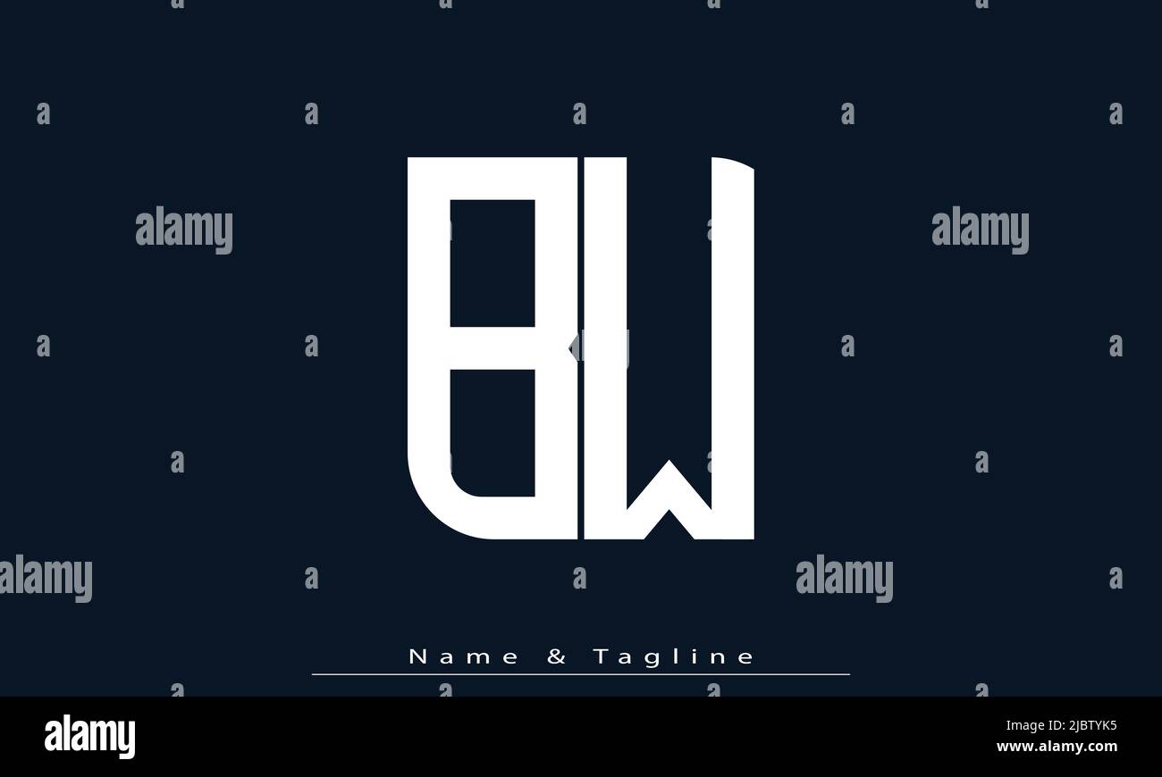 Alphabet letters Initials Monogram logo BW, WB Stock Vector