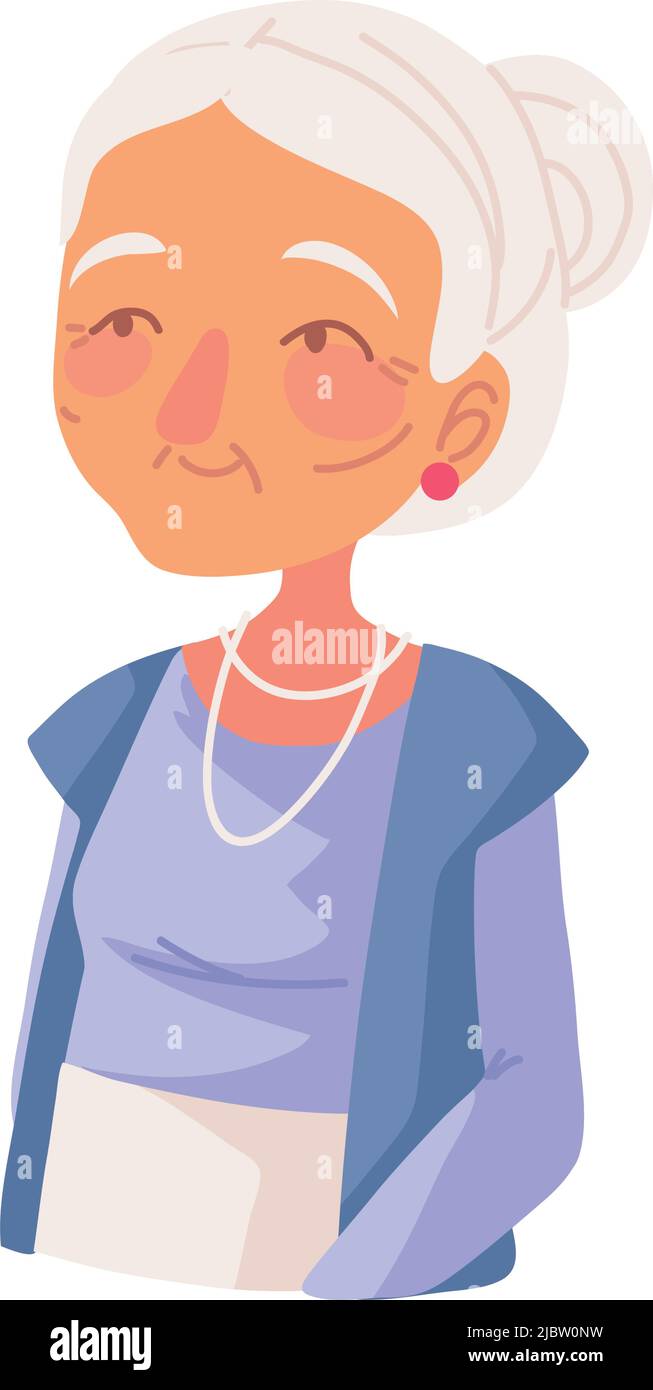 elegant grandmother character Stock Vector