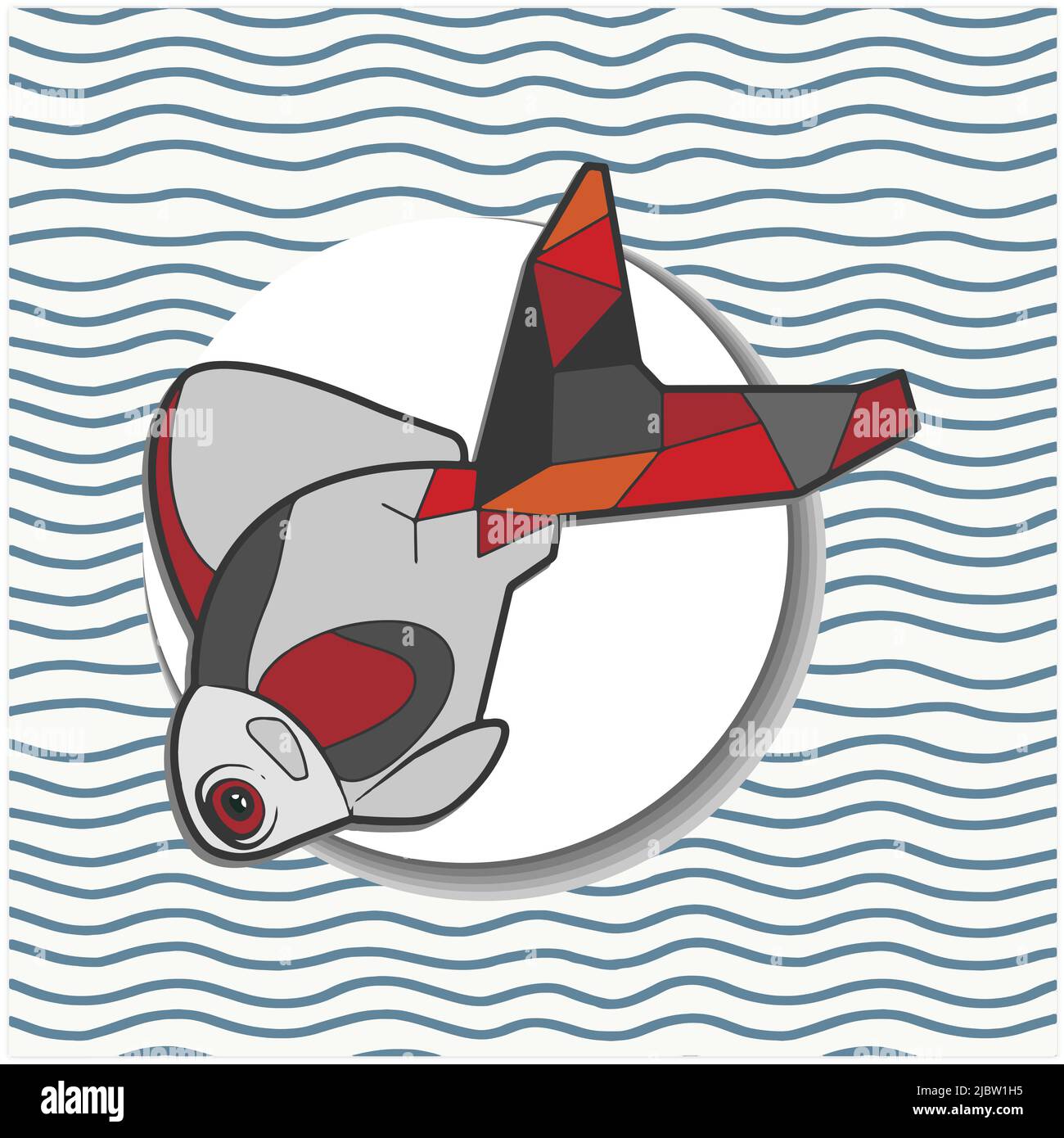 Fish from triangles, goldfish, graphic, triangular vector illustration ...