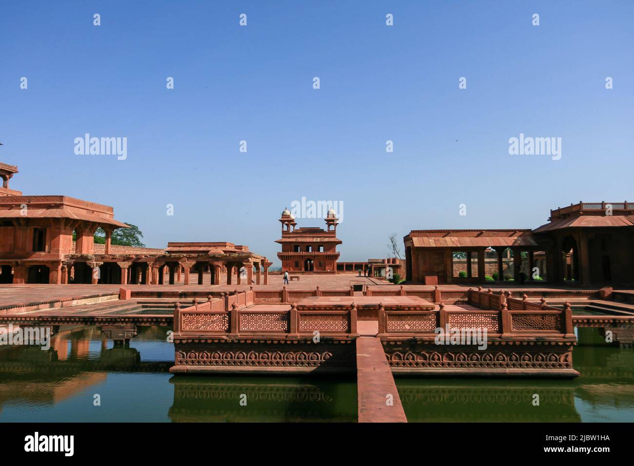 15th Century Mughal Emperor Akbar's Court Anup Talao at Fatehpur Sikri, Agra, Uttar Pradesh, India. Stock Photo