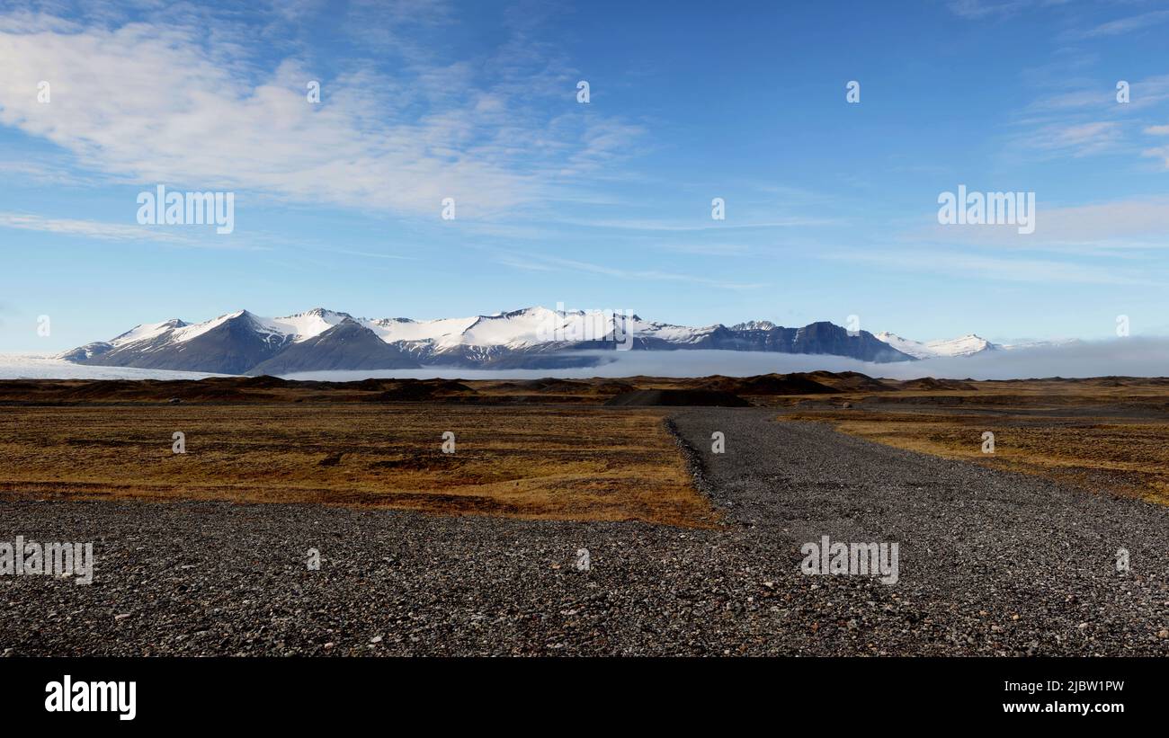 The Icecap in Iceland seen from the ring road Stock Photo