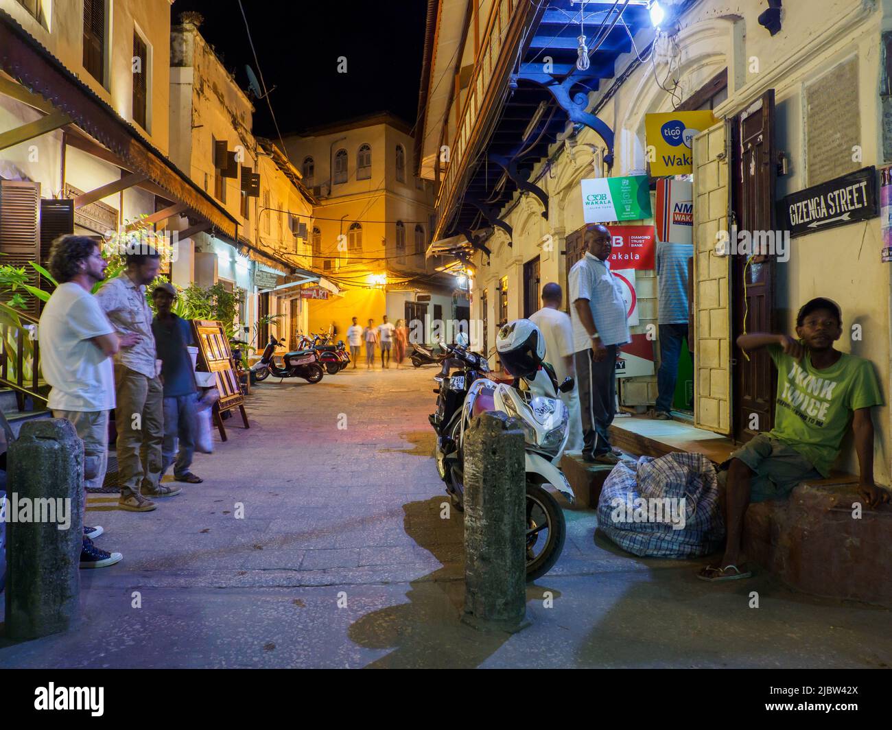 Stone Town, Zanzibar February 2021 Nightlife in the narrow streets