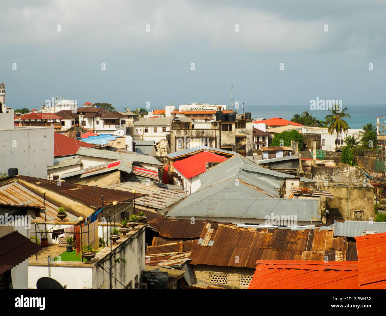 Stone Town, Zanzibar Feb. 2021 Top view for Stone Twon also known as