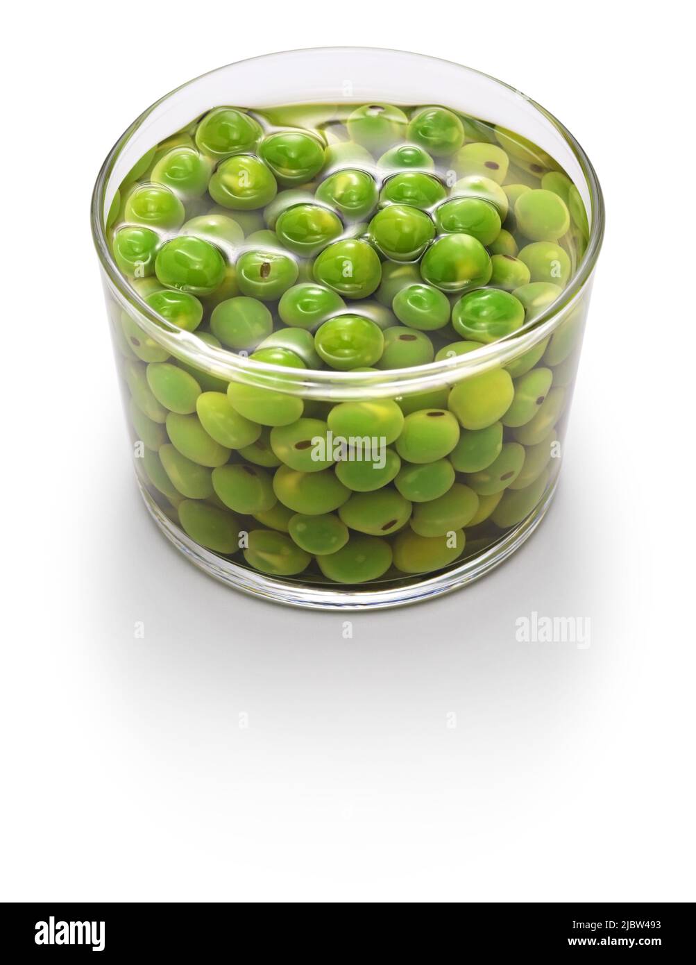 Boiled green peas for a short time and then soaked in Japanese soup stock Stock Photo