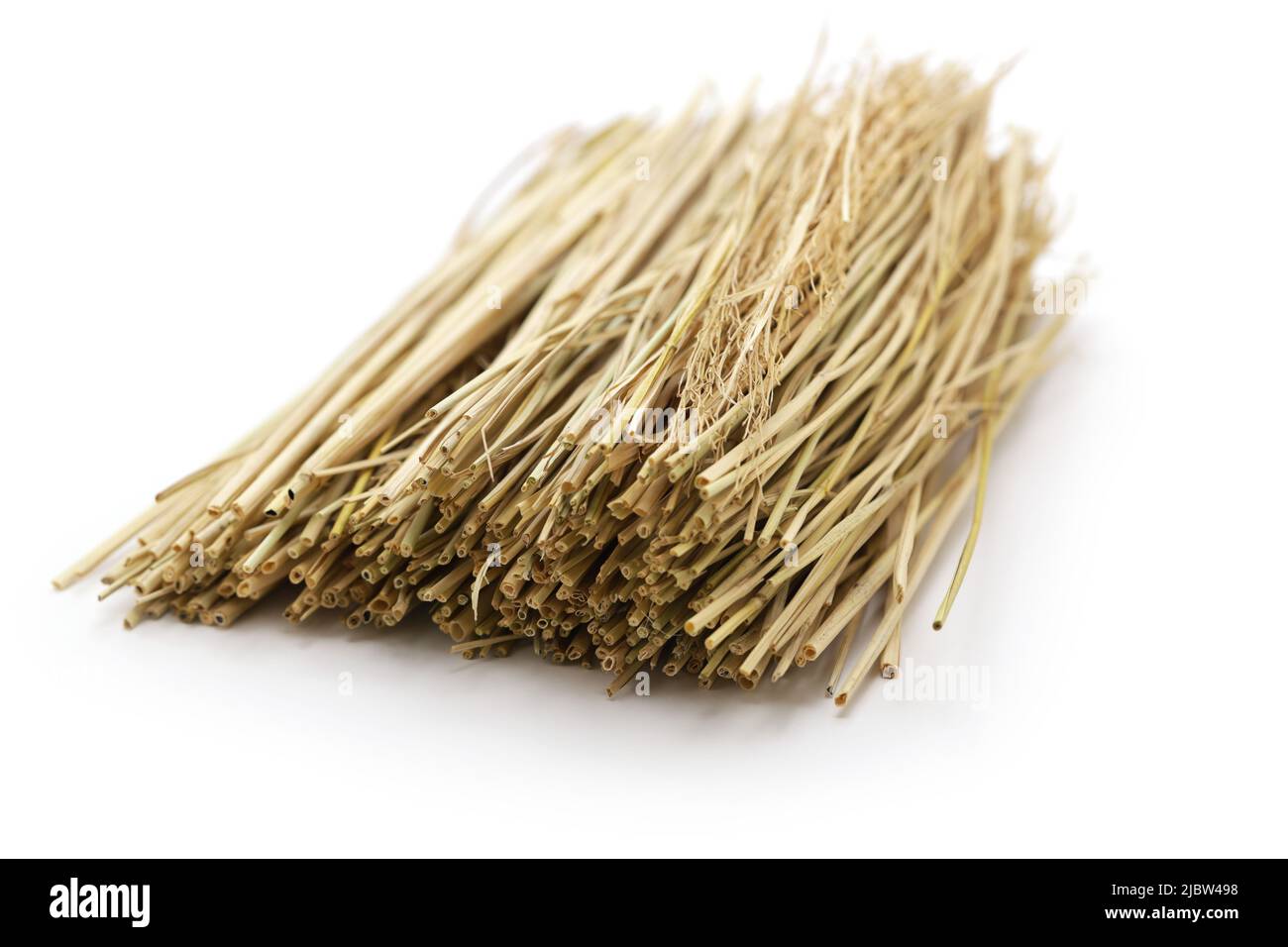 rice straw, fuel for cooking light grill bonito Stock Photo