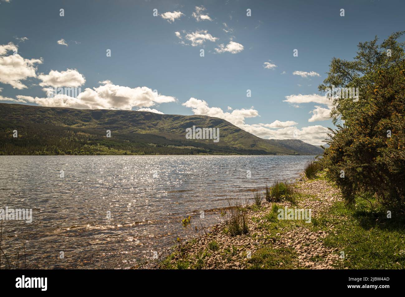 A sunny summer HDR image of Loch Arkaig in Lochaber, Scotland. 28 May 2022 Stock Photo