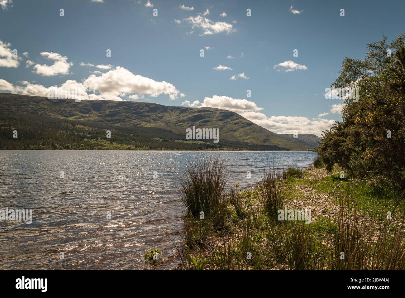 A sunny summer HDR image of Loch Arkaig in Lochaber, Scotland. 28 May 2022 Stock Photo