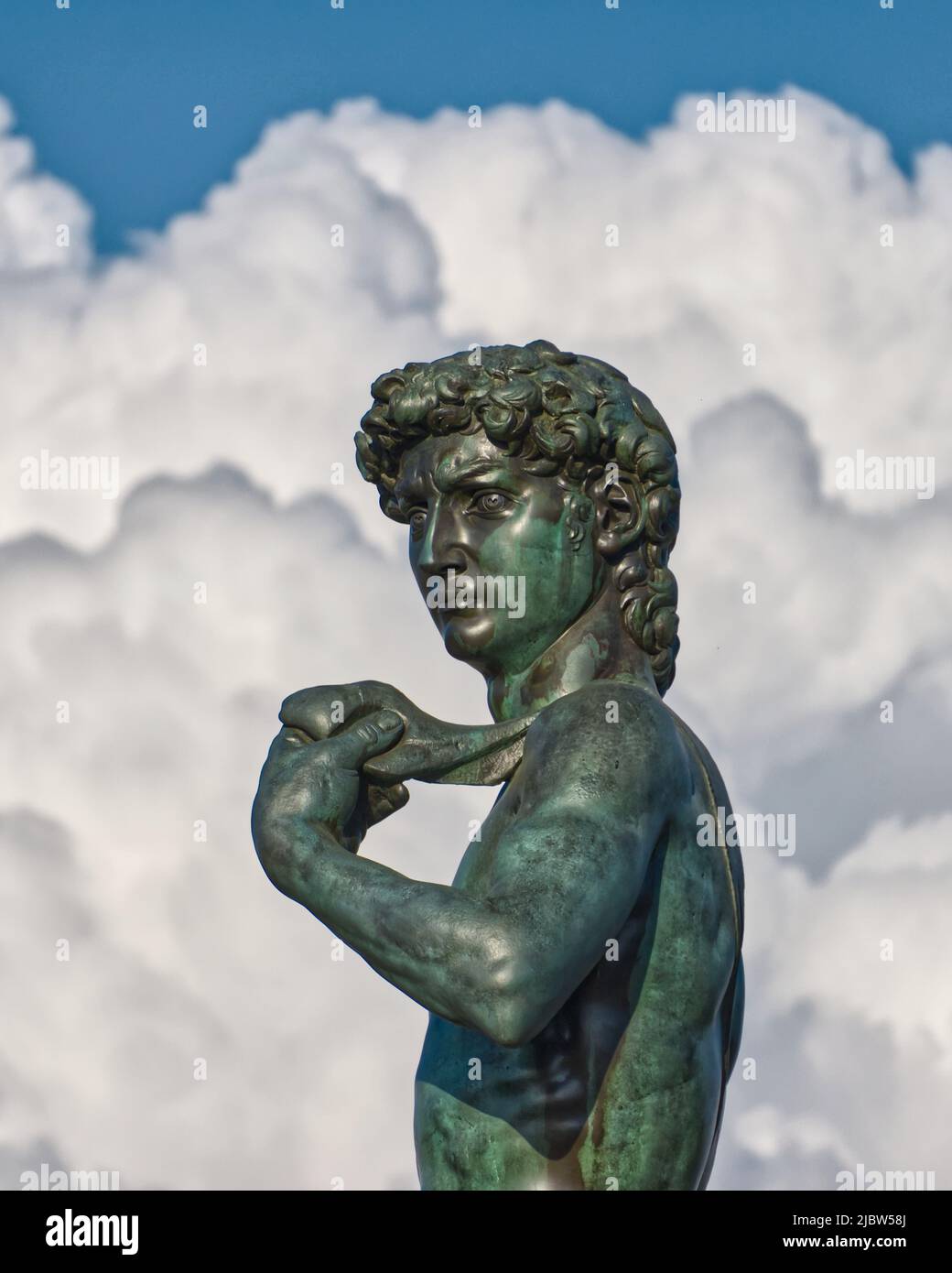 Michelangelo's David (bronze copy at Piazzale Michelangelo) Stock Photo