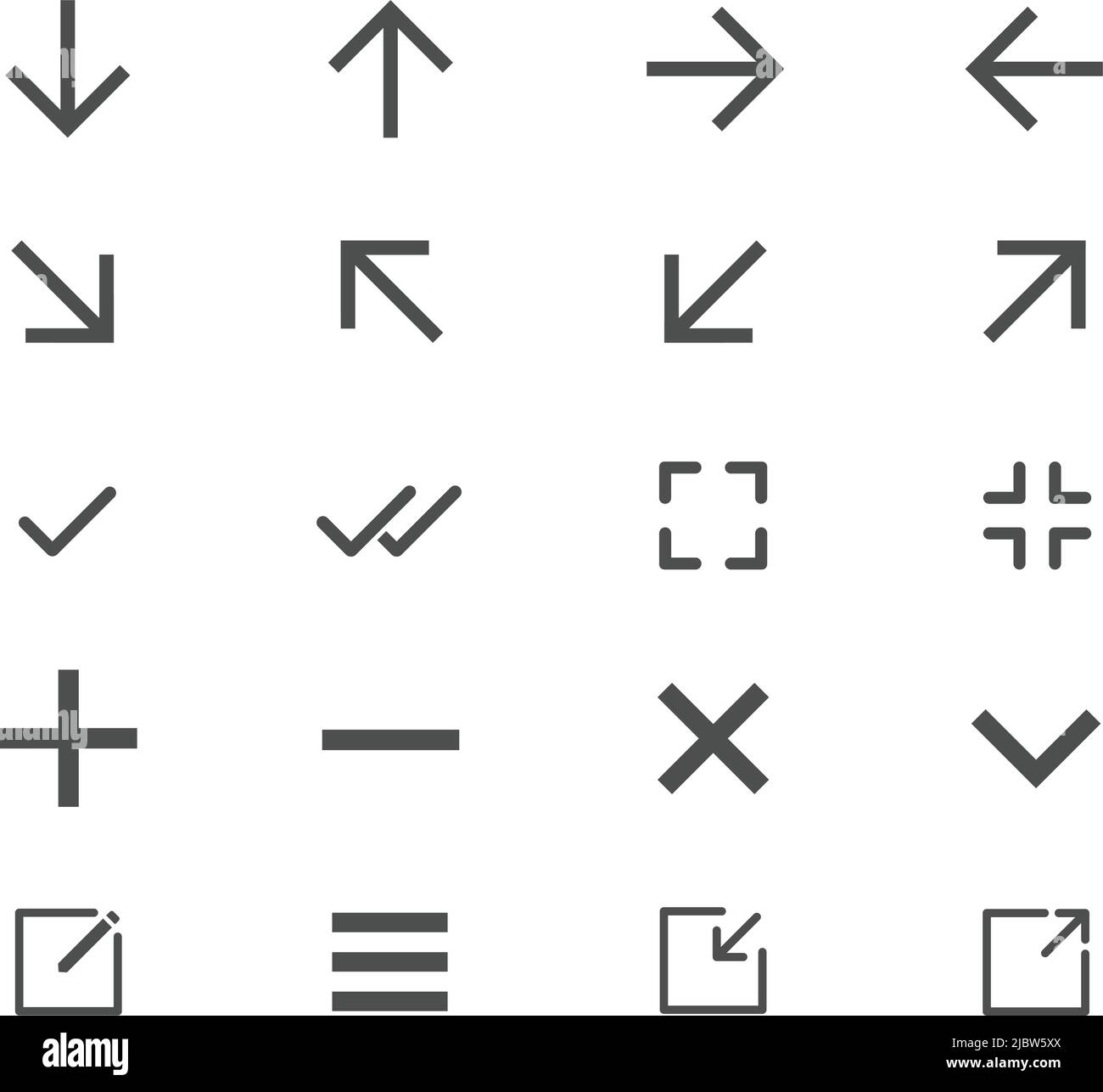 Arrows and signs web icons. Ui elements Stock Vector