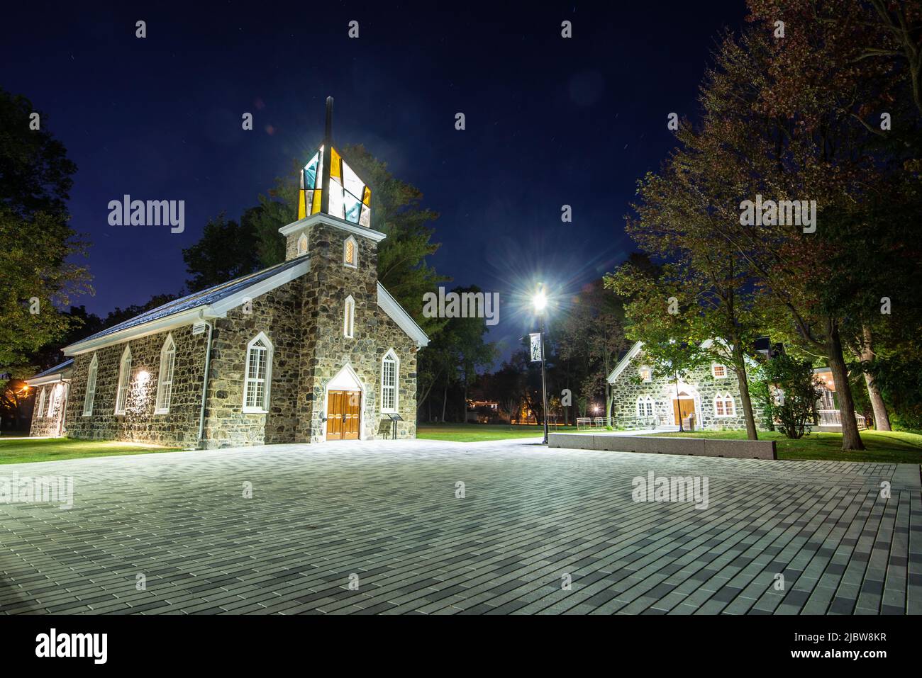 Trinity Domain, an old church renovated as a public place, Saint-Jean-sur-Richelieu, Quebec, Canada. Stock Photo