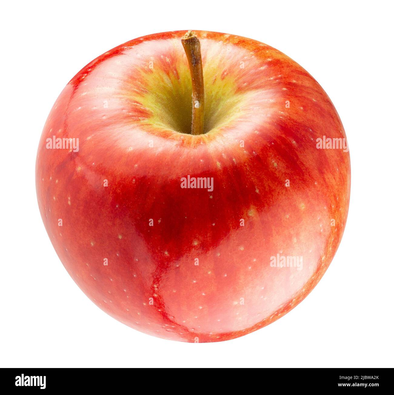 red apple with clipping path isolated on a white background. Stock Photo