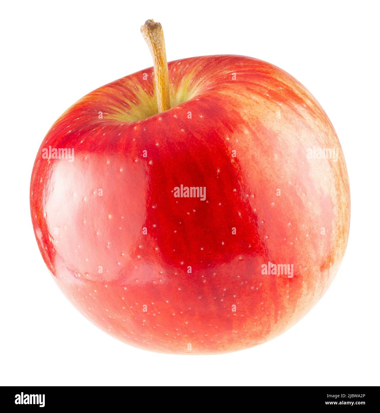 red apple with clipping path isolated on a white background. Stock Photo