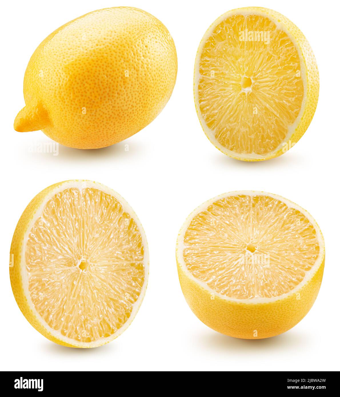 collection of lemons isolated on a white background with clipping path. Stock Photo