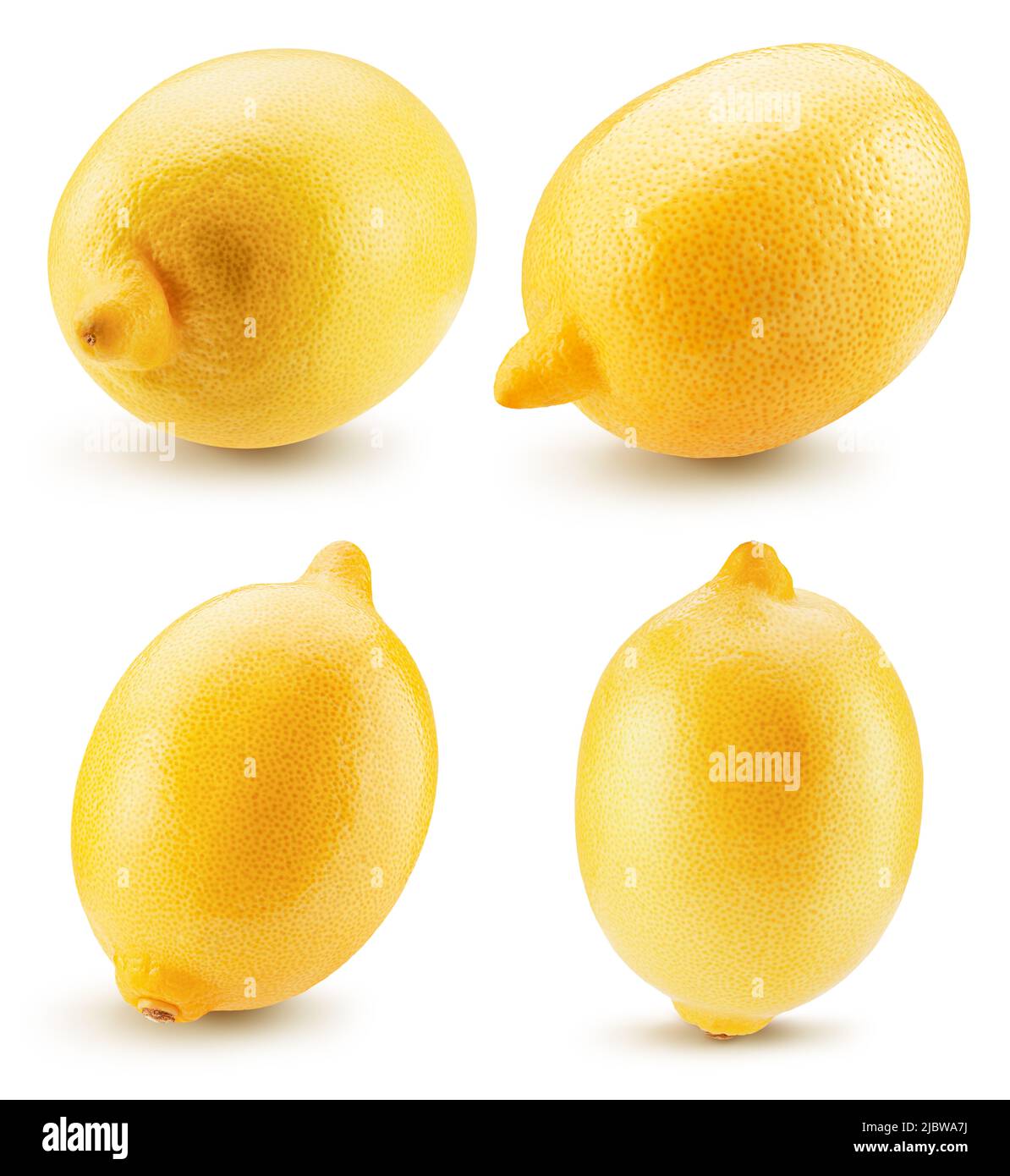 collection of lemons isolated on a white background with clipping path. Stock Photo