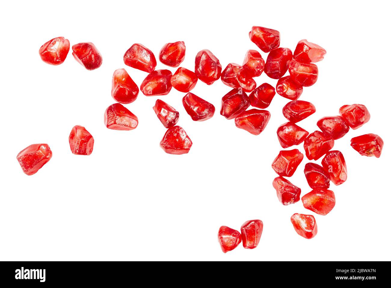 pomegranate seeds isolated on a white background with clipping path. Stock Photo
