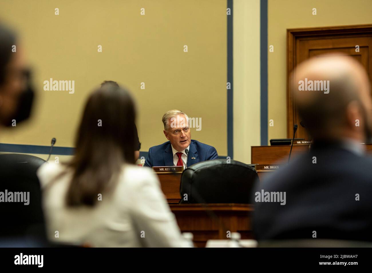 Washington, USA. 08th June, 2022. Representative Fred Keller (R-PA), speaks to The House Oversight and Reform Committee following testimony about gun violence on June 8, 2022 in Washington, DC (Photo by Jason Andrew/Pool/Sipa USA) Credit: Sipa USA/Alamy Live News Stock Photo