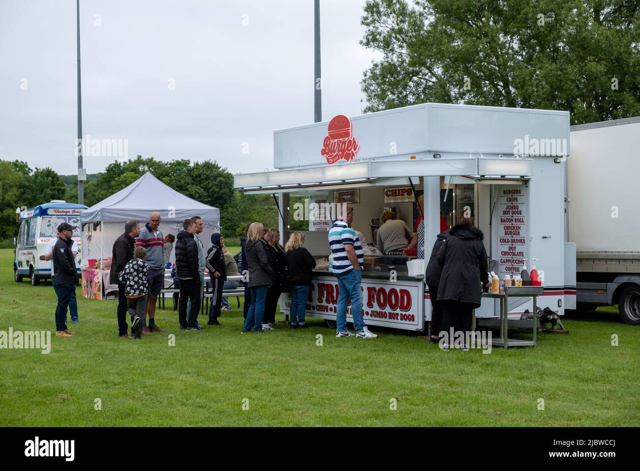 Burger van at the American Classic Car Show at Keynsham rugby club
