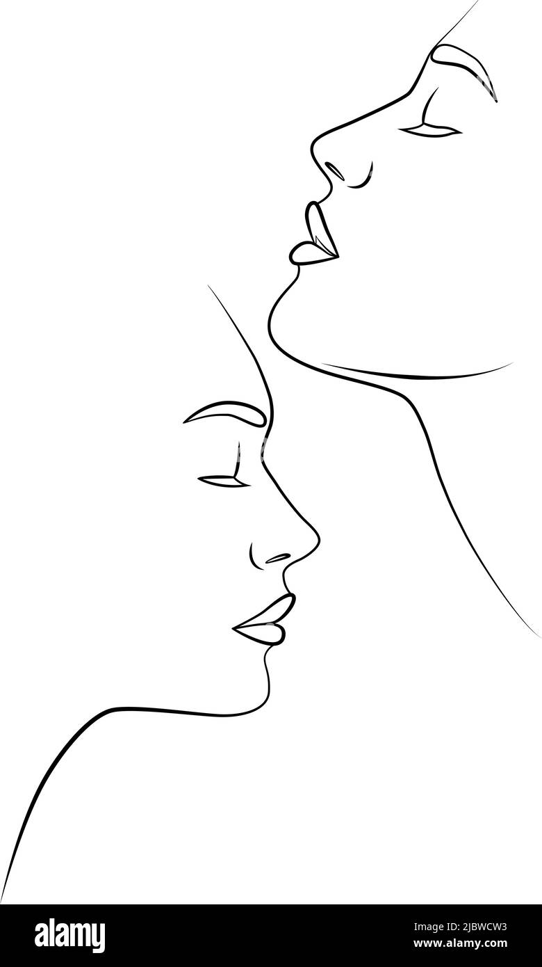 Couple forehead kiss cute kawaii in anime style sweet relationship vector  art concept Stock Vector