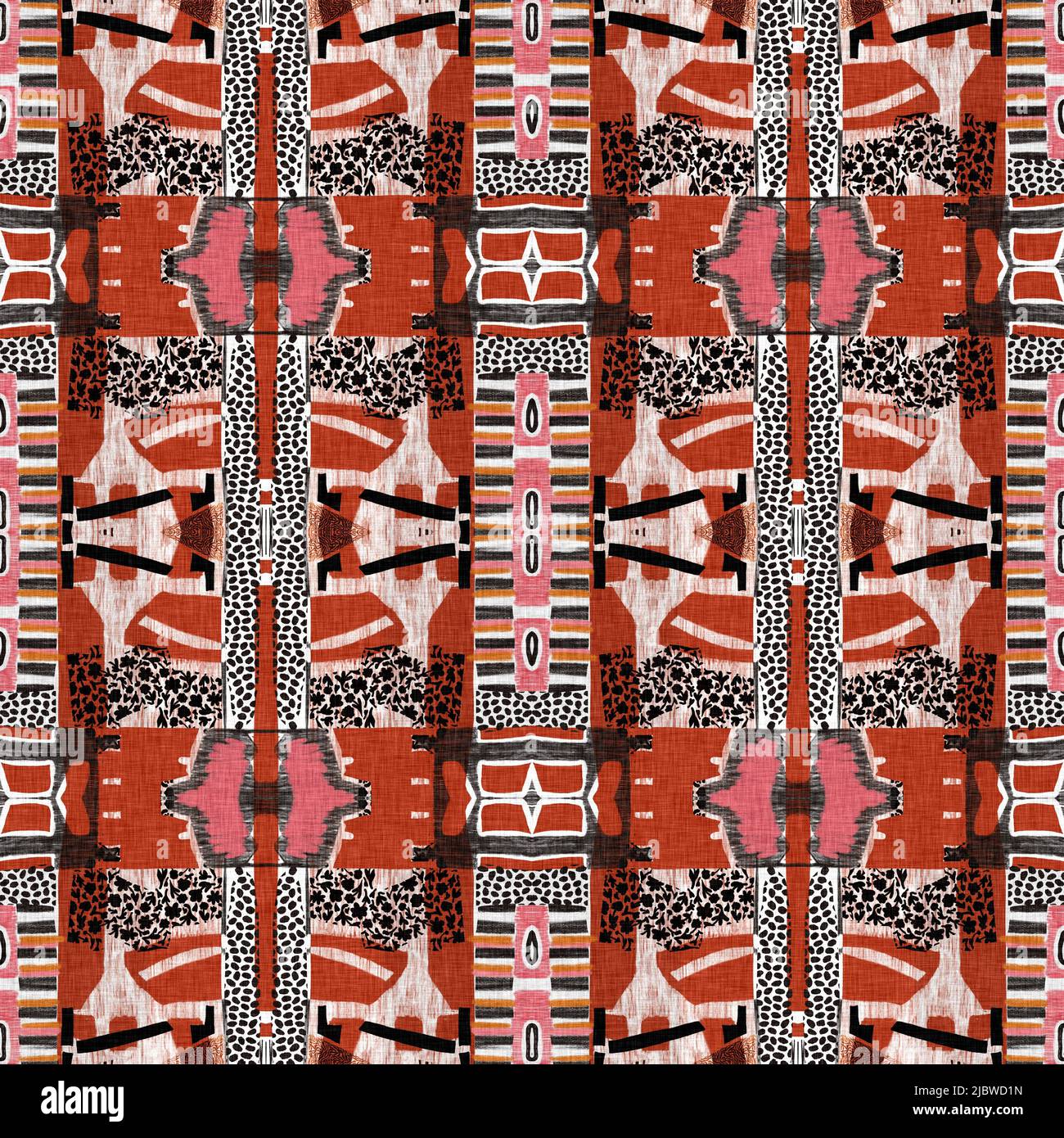 Brown safari animal print patchwork stripe seamless pattern. Natural ...