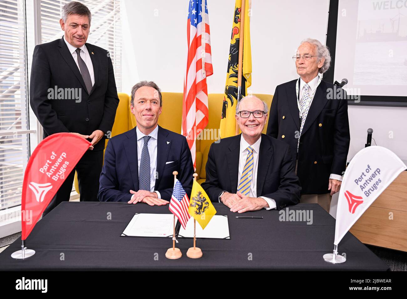 Illustration picture shows a signing ceremony between Plug and Port of ...