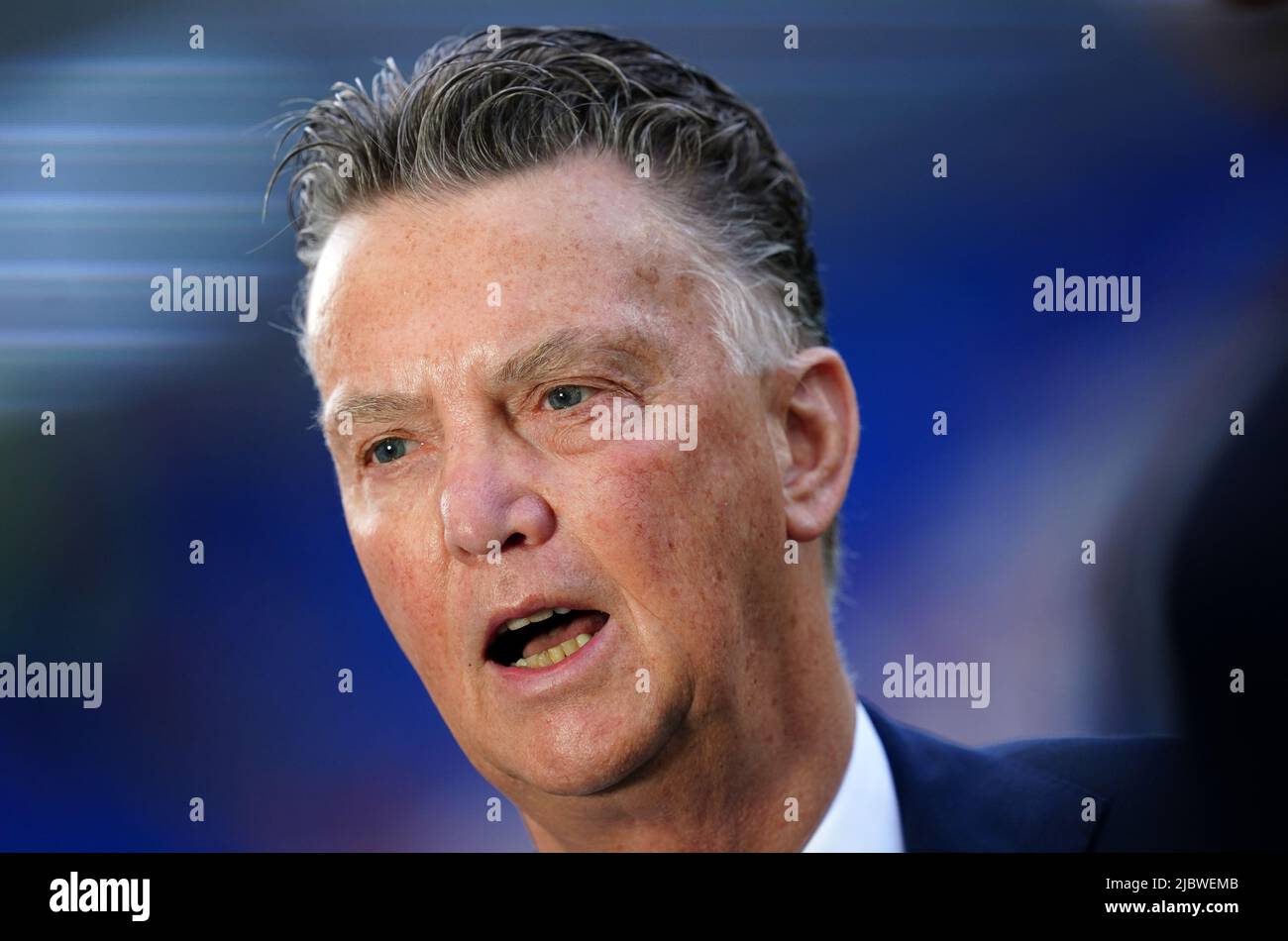 Netherlands manager Louis van Gaal before the UEFA Nations League match at the Cardiff City