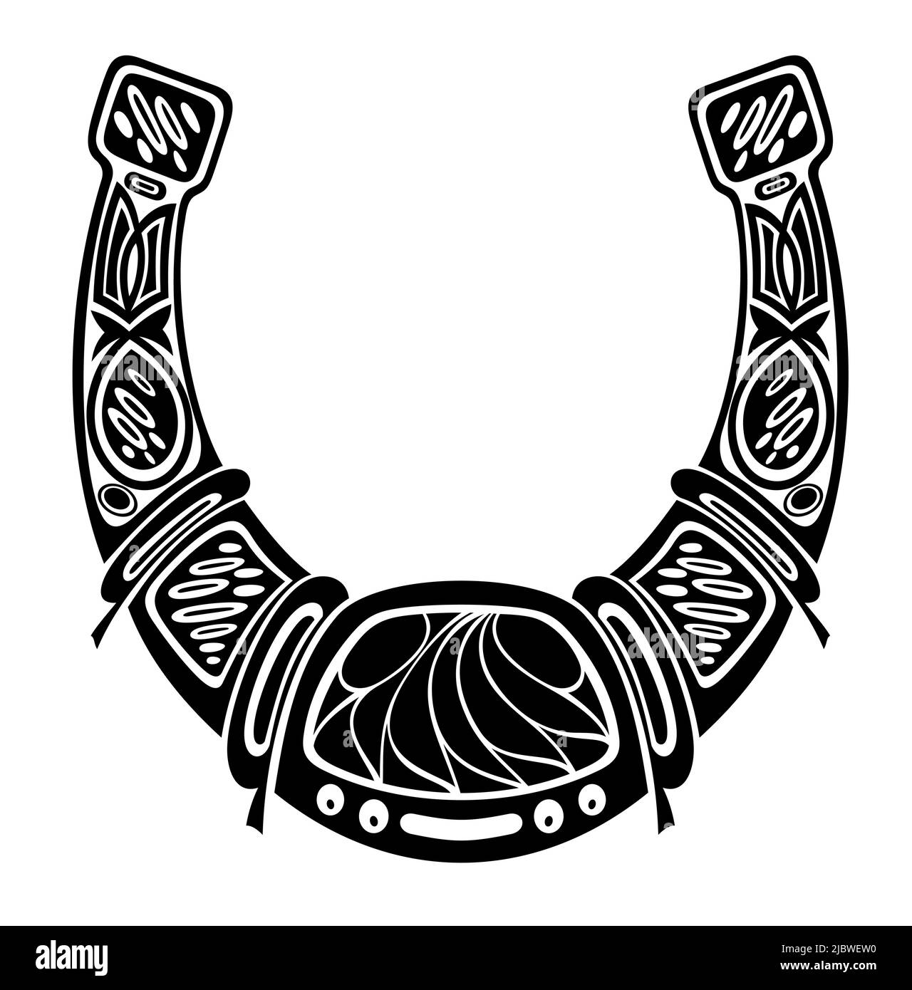 Hand drawn lucky horseshoe for your design Stock Vector