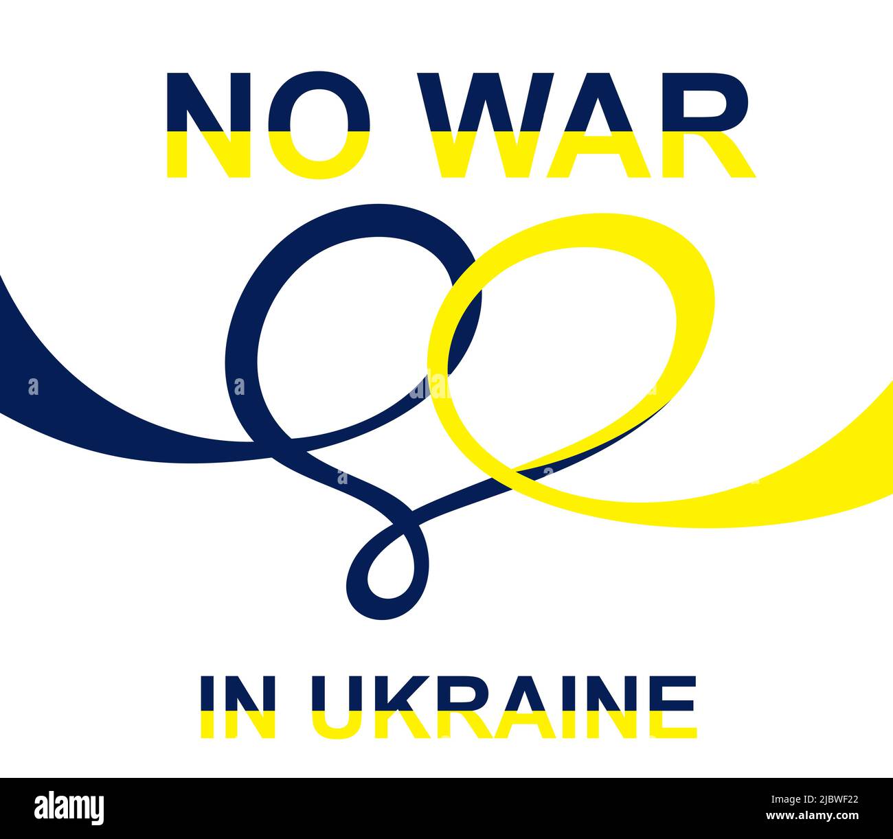 No war/ Pray for peace Ukraine. Vector illustration on white background