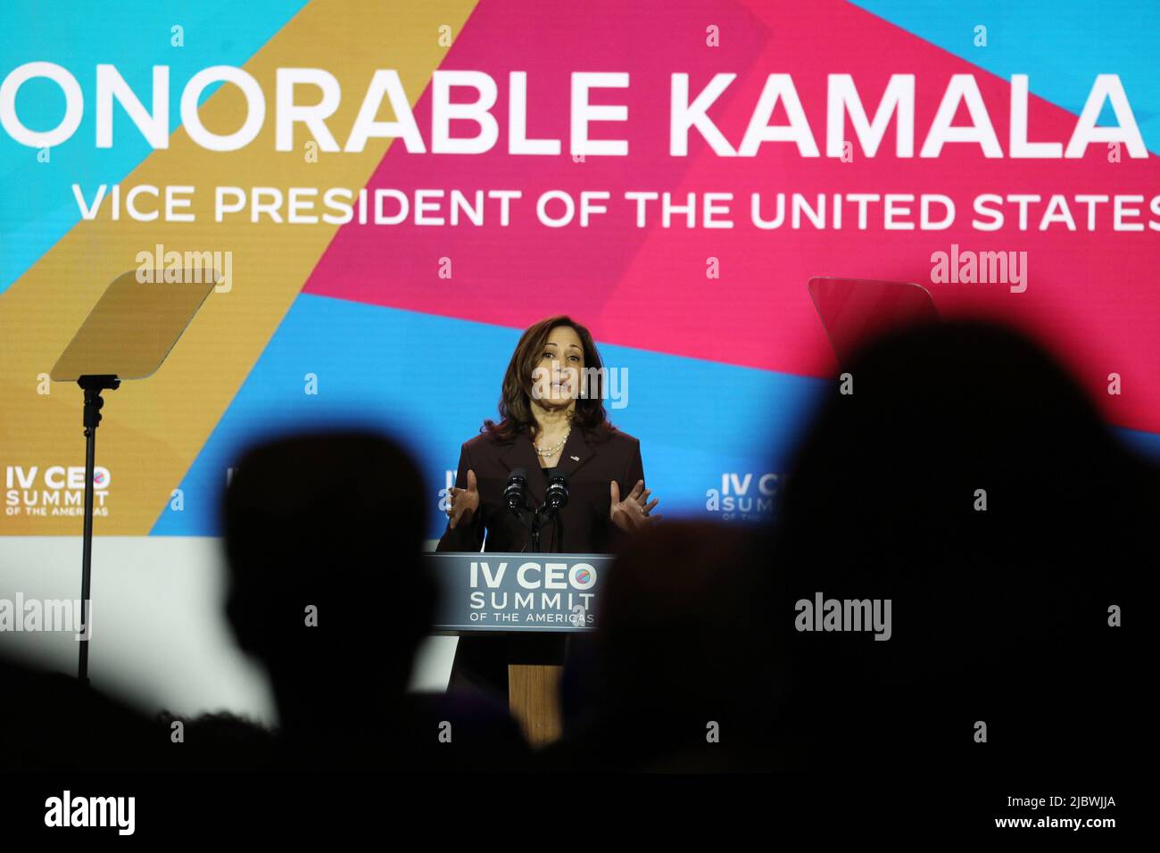 Los Angeles, United States. 08th June, 2022. Vice President Kamala Harris speaks at the IV CEO