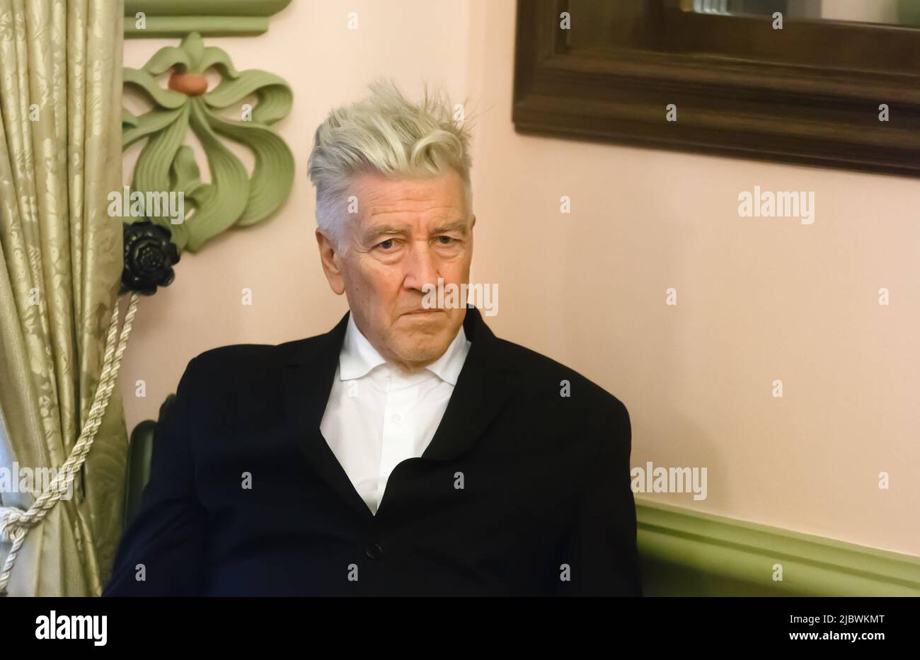 American film director, screenwriter, producer and actor David Lynch arrived in Ukraine to open an office of his charitable foundation. The film director David Keith Lynch (born January 20, 1946) is an American filmmaker, painter, visual artist, actor, musician, and writer. Stock Photo