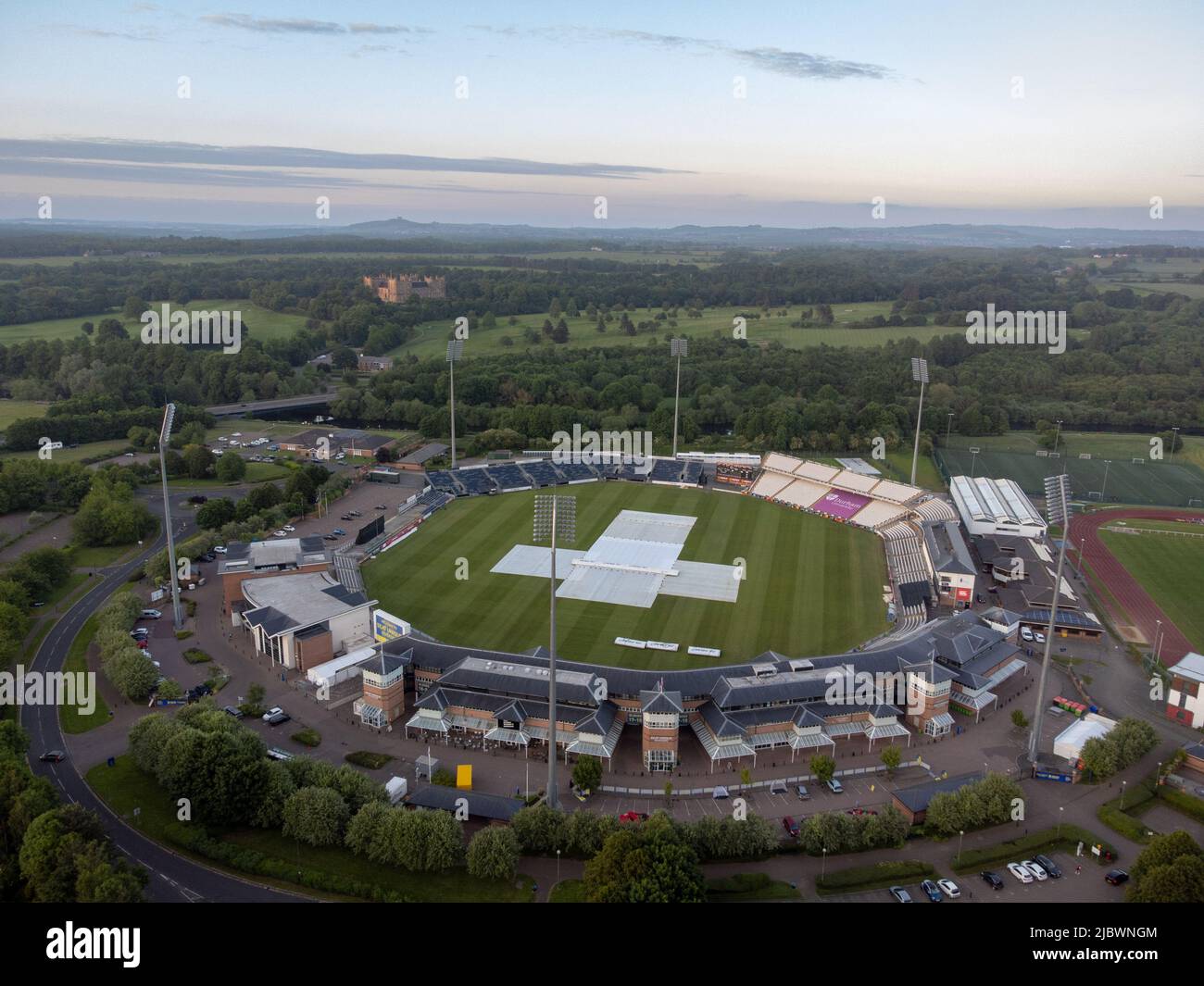The Riverside Ground, known for sponsorship reasons as the Seat Unique Riverside, is a cricket venue in Chester-le-Street, County Durham, England. Stock Photo