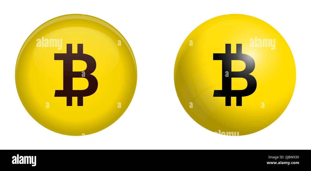 Black Bitcoin symbol in yellow sphere or 3d circle Stock Vector Image & Art  - Alamy