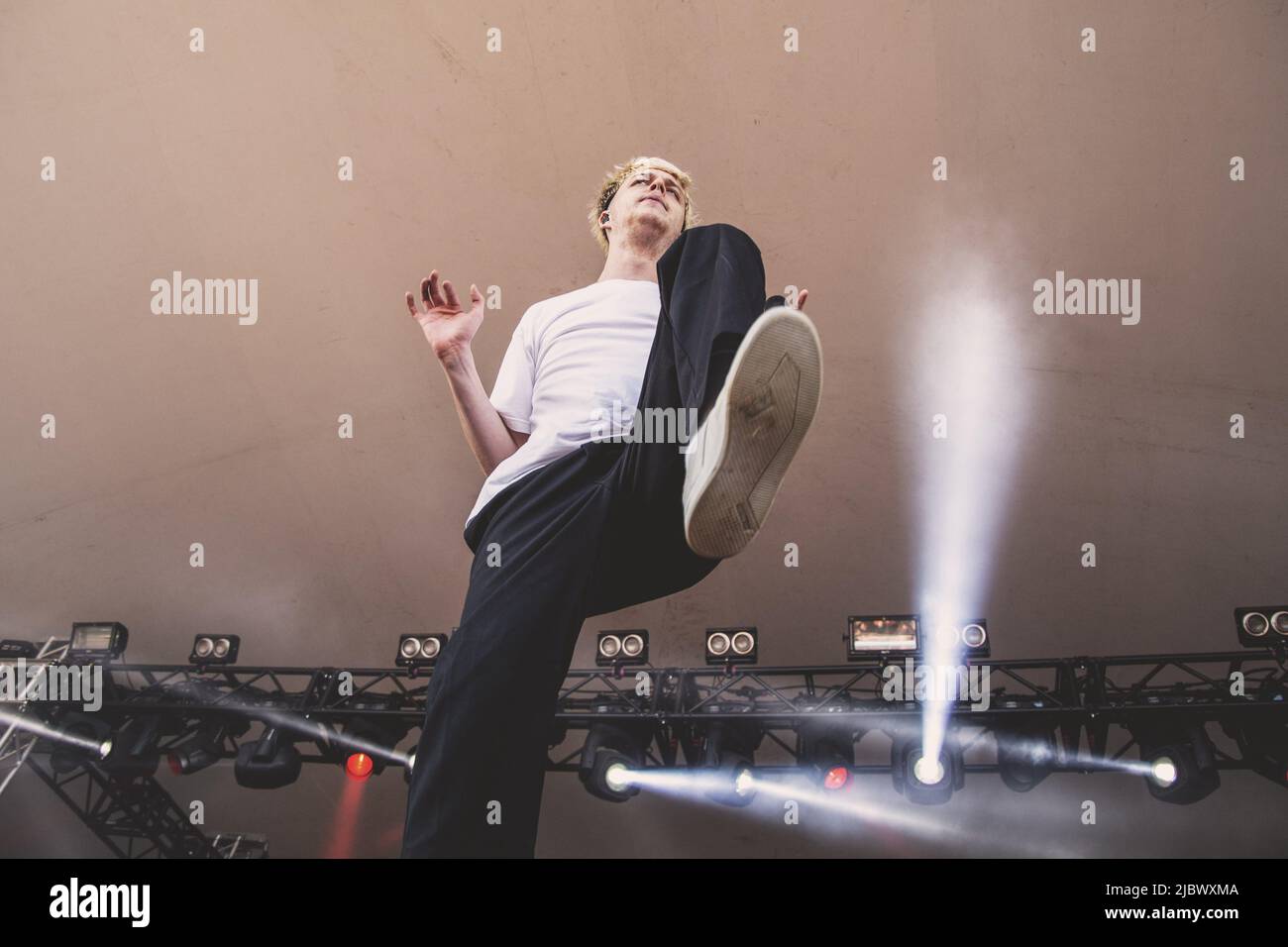 Russell Boring performs on stage at Haven festival with Brockhampton in ...