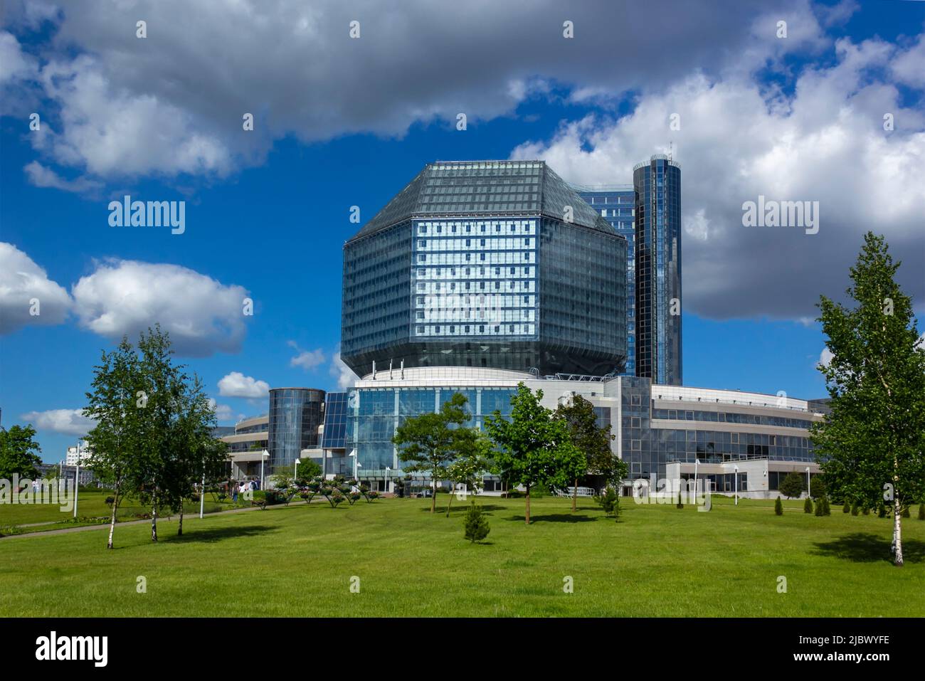 Minsk, Republic of Belarus - June 06, 2022: The National Library of Belarus is the main universal scientific library of Belarus. Stock Photo