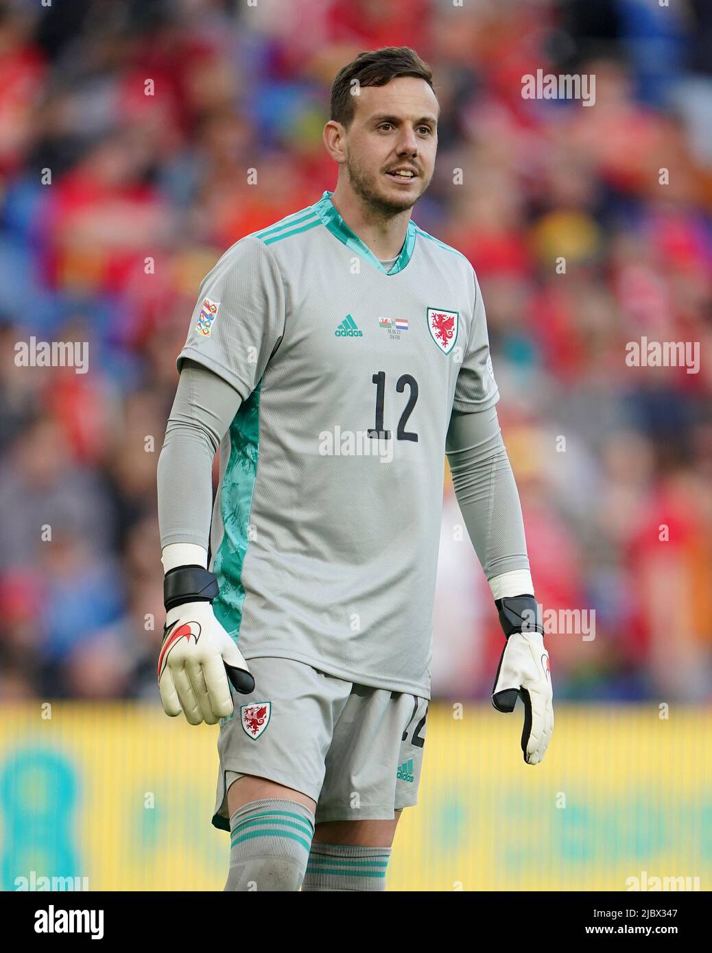 Wales goalkeeper Danny Ward during the UEFA Nations League match at the Cardiff City Stadium, Cardiff. Picture date: Wednesday June 8, 2022. Stock Photo