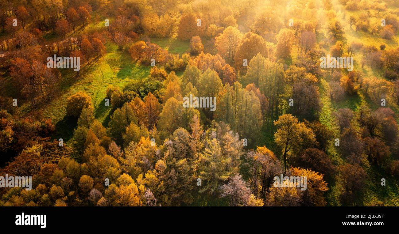 Aerial view over autumn color hi-res stock photography and images - Alamy