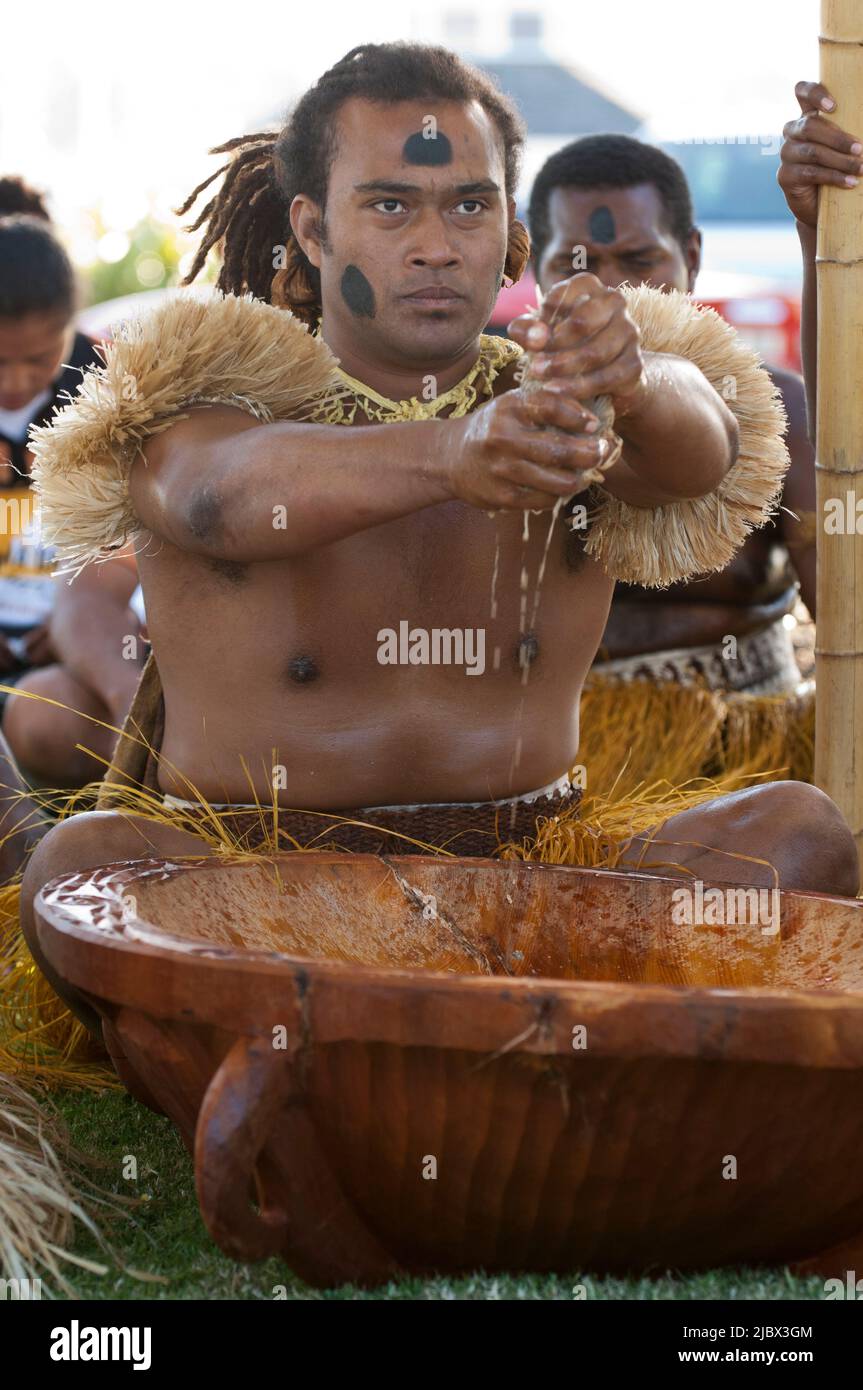 Kava Ceremony, Te Kumete O Te Mona Nui. 11/4/2010 Stock Photo