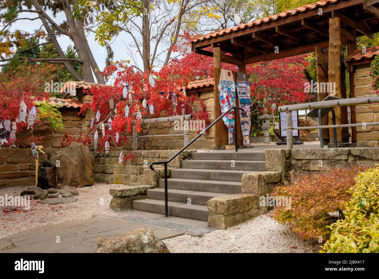 Around Hobart - Royal Tasmanian Botanical Gardens, Japanese Garden Stock Photo