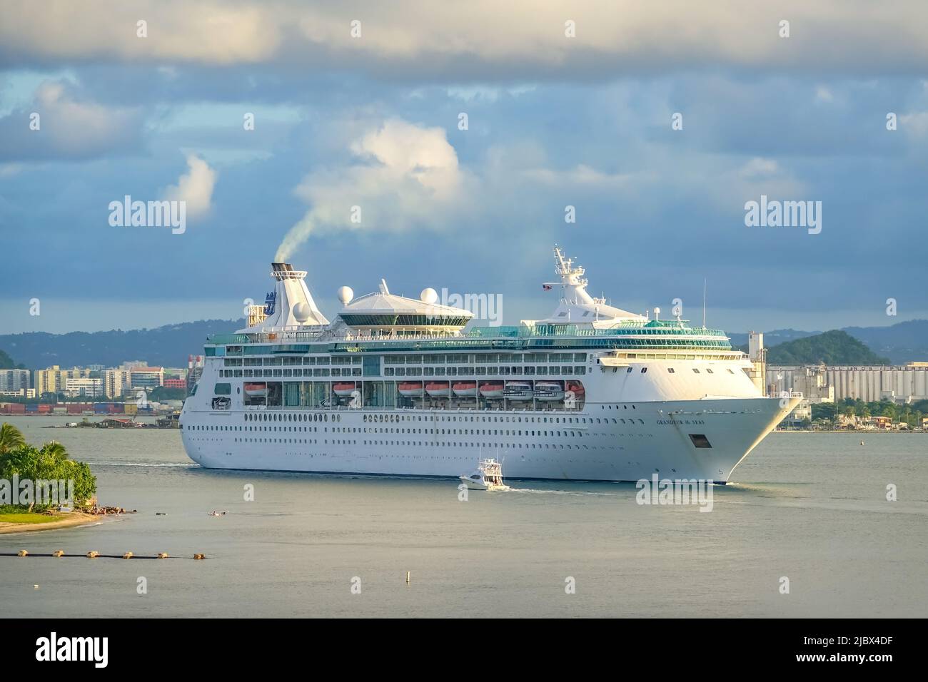 Cruise Ship in San Juan, Puerto Rico on a sunny day. Stock Photo
