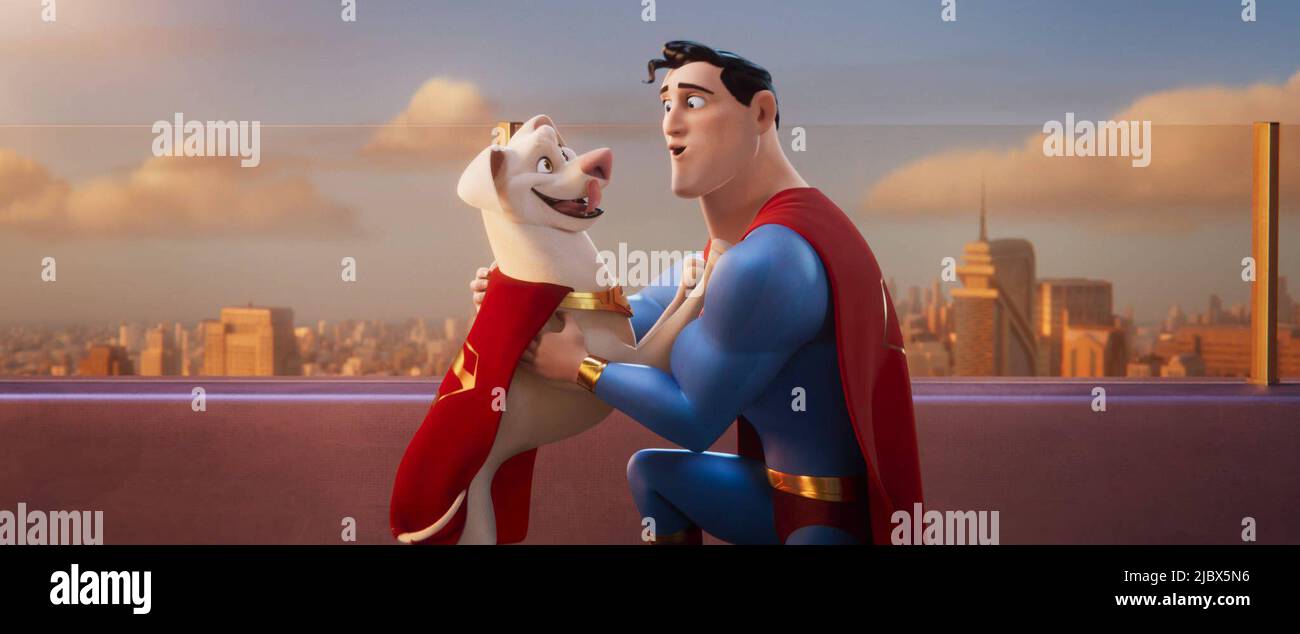 RELEASE DATE: July 29, 2022. TITLE: DC League of Super-Pets. STUDIO: DC Entertainment. DIRECTOR: Jared Stern, Sam Levine. PLOT: Krypto the Super-Dog and Superman are inseparable best friends, sharing the same superpowers and fighting crime side by side in Metropolis. However, Krypto must master his own powers for a rescue mission when Superman is kidnapped. STARRING: Dwayne Johnson as Krypto and John Krasinski as Superman. (Credit Image: © DC Entertainment/Entertainment Pictures) Stock Photo