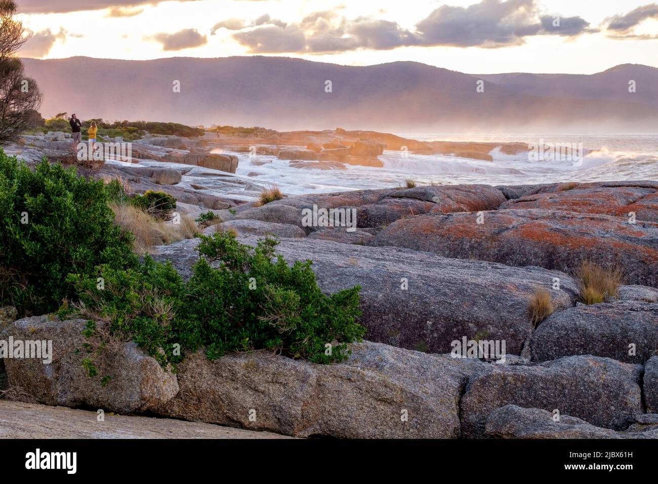 On the beach at Bicheno Stock Photo - Alamy