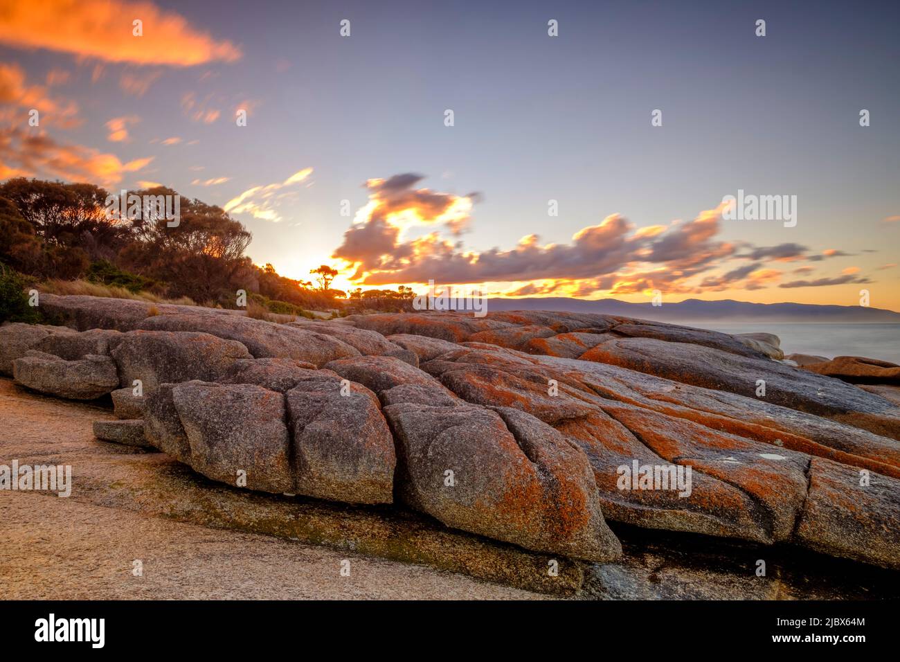 On the beach at Bicheno Stock Photo - Alamy