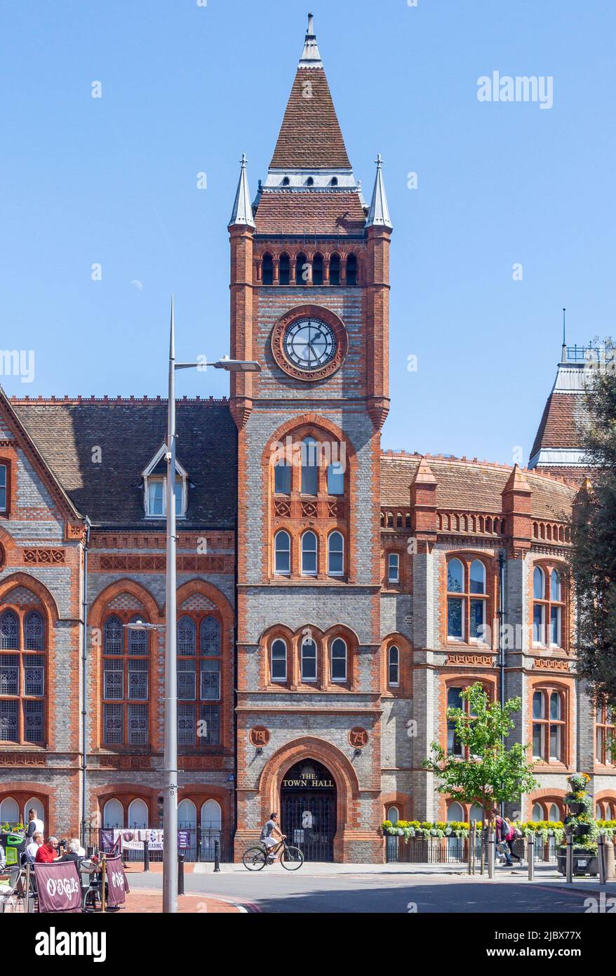 Reading Museum and Town Hall from Friar Street, Reading, Berkshire, England, United Kingdom Stock Photo