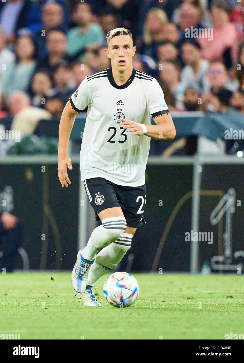 Nico Schlotterbeck, DFB 23  in the UEFA Nations League 2022 match GERMANY - ENGLAND 1-1  in Season 2022/2023 on Juni 07, 2022  in Munich, Germany.  © Peter Schatz / Alamy Live News Stock Photo