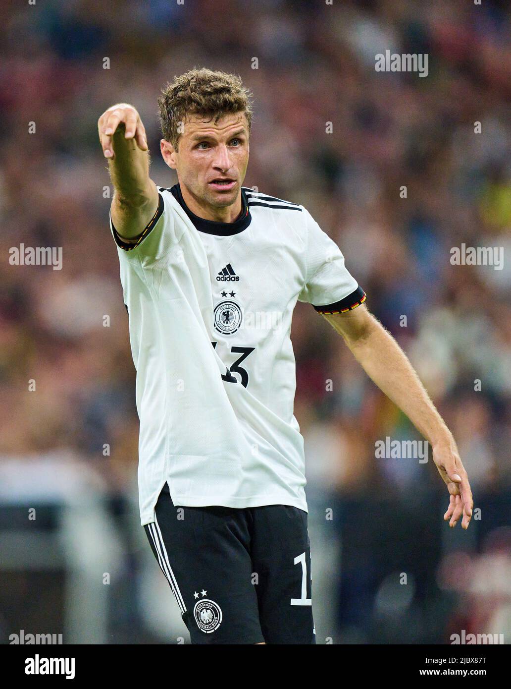Thomas Müller, DFB 13 in the UEFA Nations League 2022 match GERMANY -  ENGLAND 1-1 in Season 2022/2023 on Juni 07, 2022 in Munich, Germany. ©  Peter Schatz / Alamy Live News Stock Photo - Alamy
