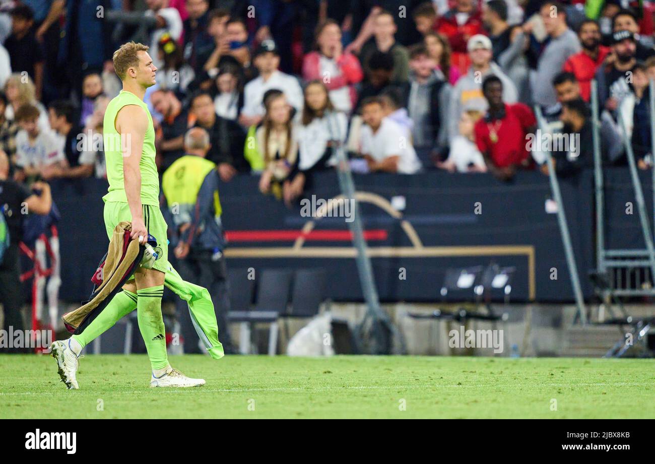Manuel NEUER, DFB 1 goalkeeper,  in the UEFA Nations League 2022 match GERMANY - ENGLAND 1-1  in Season 2022/2023 on Juni 07, 2022  in Munich, Germany.  © Peter Schatz / Alamy Live News Stock Photo