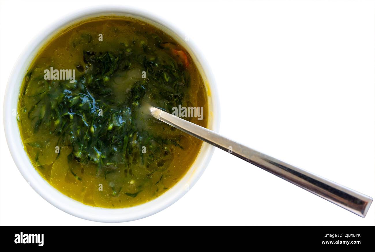 Caldo Verde soup, dish of Portuguese cuisine Stock Photo
