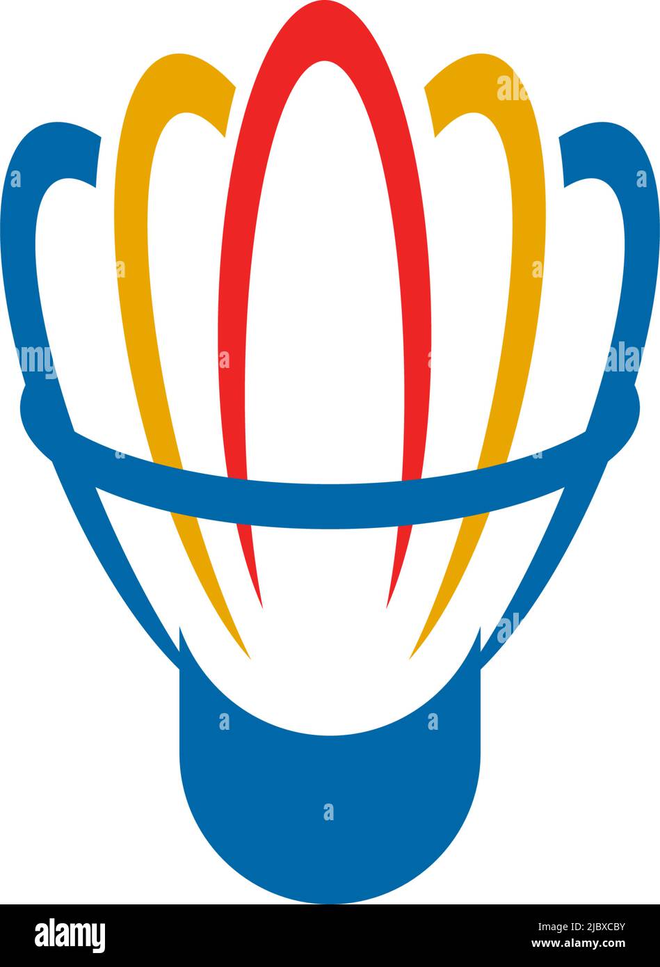 Badminton logo design with using shuttlecock icon template Stock Vector