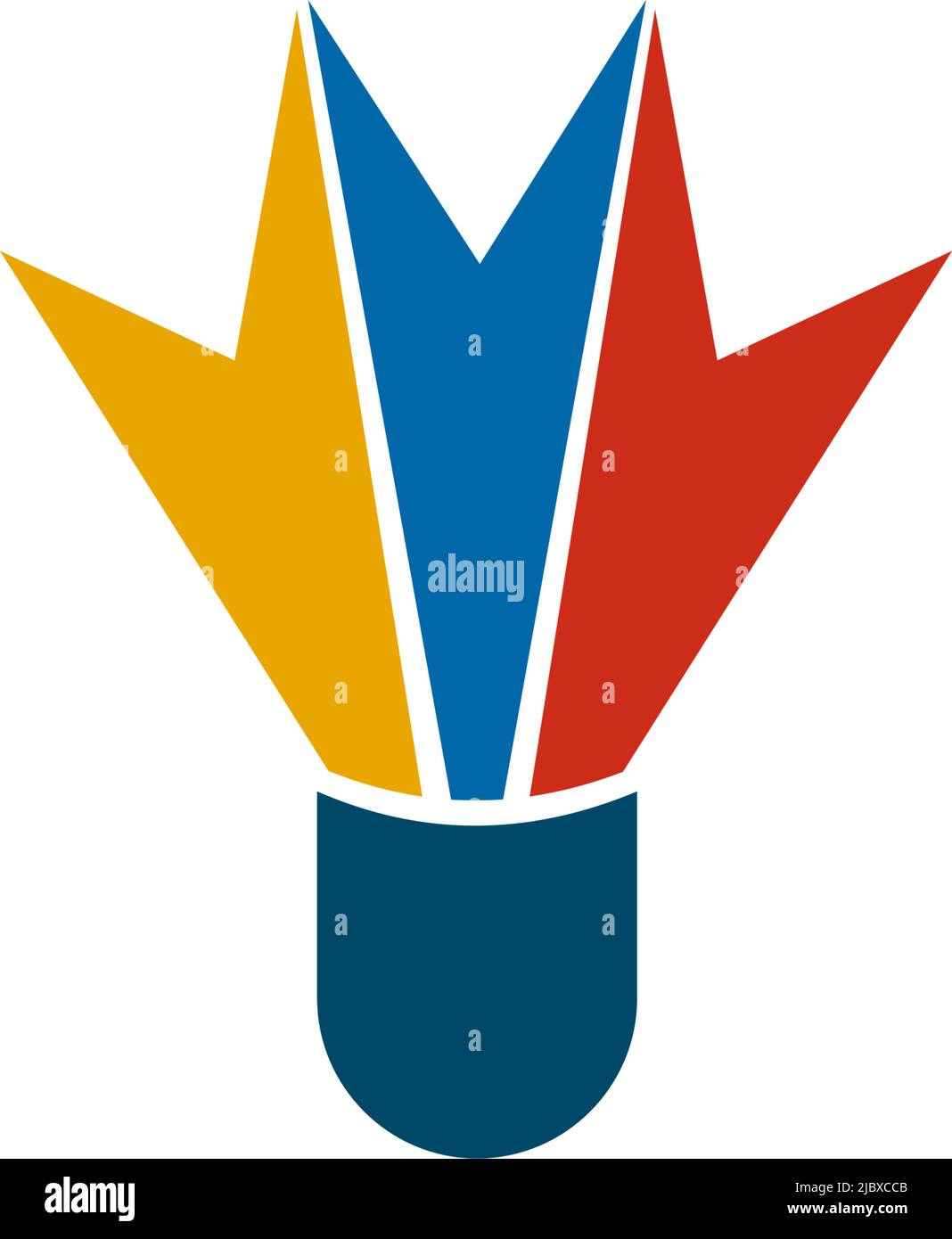 Badminton logo design with using shuttlecock icon template Stock Vector