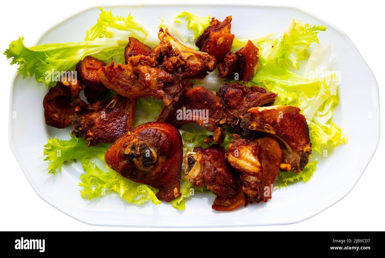 Toston cuchifrito, roasted suckling pig, Spanish cuisine Stock Photo
